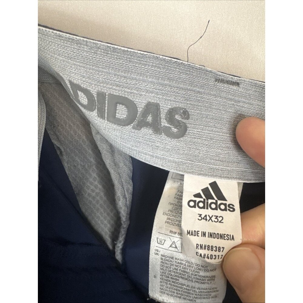 Adidas Golf Pants 34x32 Blue Stretch Performance Flat Front Athletic Fit - Picture 6 of 7